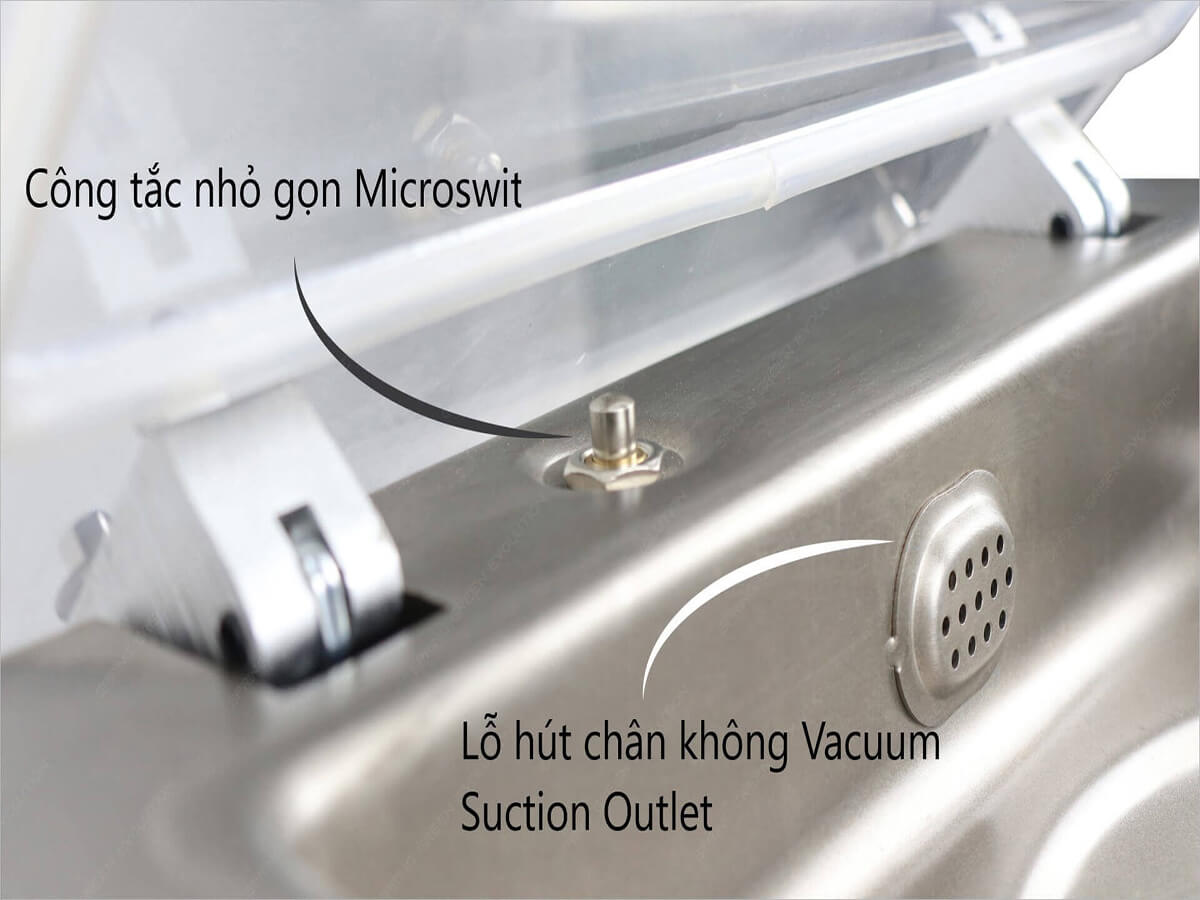 công tắt và lỗ hút khi Máy Hút Chân Không DZQ-260