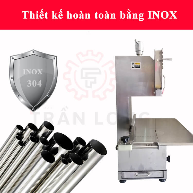 thân máy được làm bằng inox - máy cưa xương Goodfor 210B