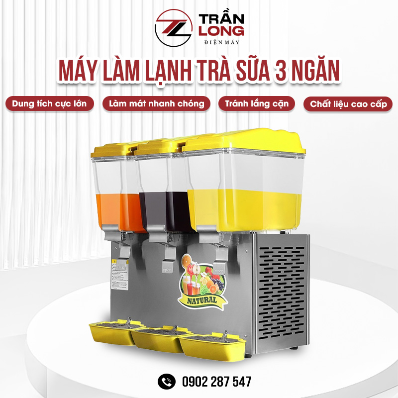 Máy làm lạnh trà sữa 3 ngăn mua tại quận 8 - Dienmaytranlong